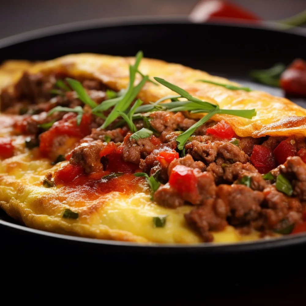 Kavurmalı Kaşarlı Omlet